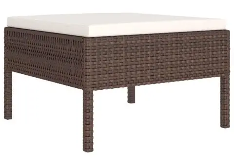 Set mobilier de grădină cu perne, 6 piese, maro, poliratan - 4/5