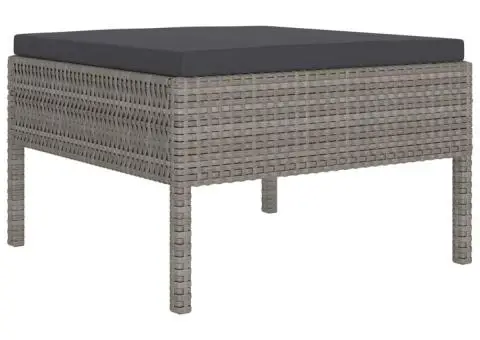 Set mobilier de grădină cu perne, 6 piese, gri, poliratan - 3/5