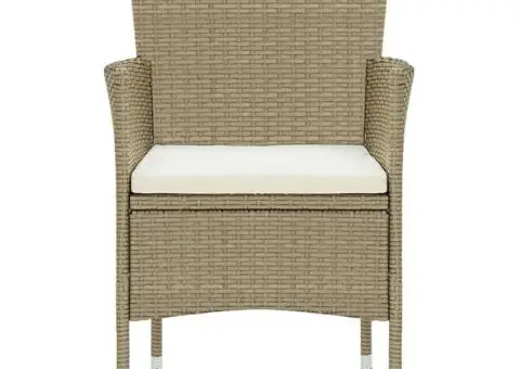 Set mobilier de grădină cu perne, 5 piese, bej, poliratan - 5/5