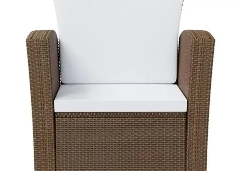 Set mobilier de grădină cu perne, 8 piese, maro, poliratan - 4/5