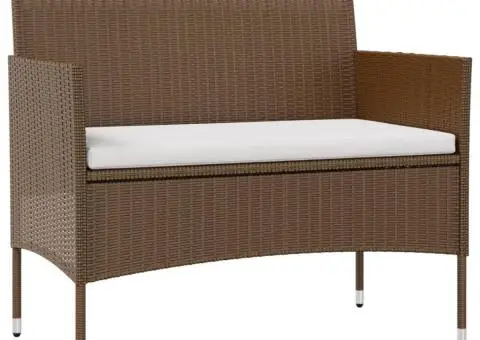 Set mobilier de grădină cu perne, 8 piese, maro, poliratan - 3/5