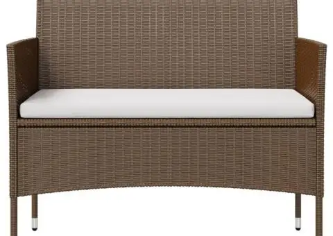 Set mobilier de grădină cu perne, 8 piese, maro, poliratan - 4/5