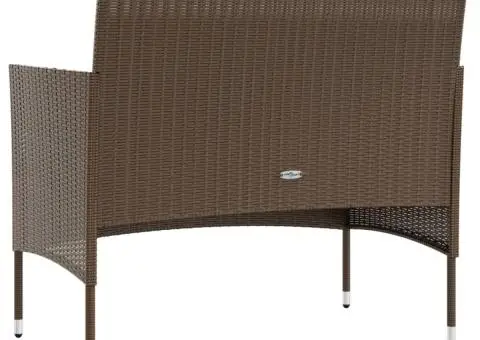 Set mobilier de grădină cu perne, 8 piese, maro, poliratan - 5/5