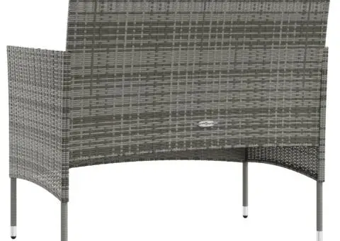 Set mobilier de grădină cu perne, 16 piese, gri, poliratan - 5/5