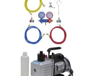 vidaXL Pompă de vid 100 L/min cu set manometru cu 2 căi în set scule