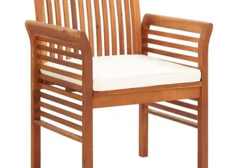 Scaune de grădină cu perne, 8 buc., lemn masiv de acacia - 1/5