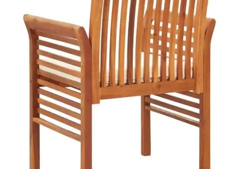 Scaune de grădină cu perne, 8 buc., lemn masiv de acacia - 4/5