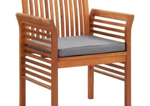 Scaune de grădină cu perne, 8 buc., lemn masiv de acacia - 1/5