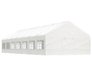 vidaXL Foișor cu acoperiș, alb, 15,61x5,88x3,75 m, polietilenă