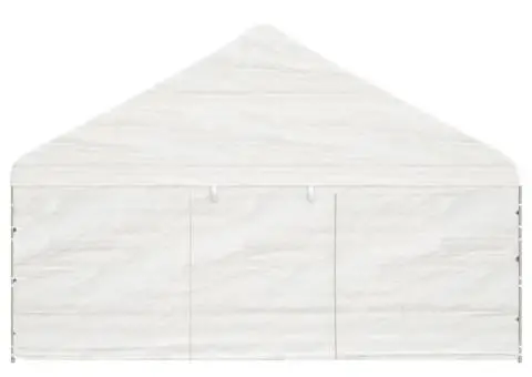 Foișor cu acoperiș, alb, 15,61x5,88x3,75 m, polietilenă - 5/5