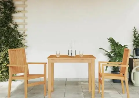 Scaune grădină stivuibile 2 buc. 56,5x57,5x91 cm lemn masiv tec - 1/5