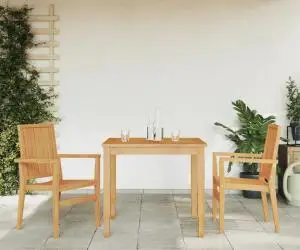 vidaXL Scaune grădină stivuibile 2 buc. 56,5x57,5x91 cm lemn masiv tec