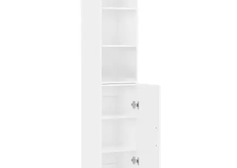 Dulap înalt, alb extralucios, 34,5x34x180 cm, lemn prelucrat - 4/5