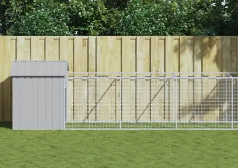 Casă câine & acoperiș gri deschis 117x1221x123 cm - 1/5