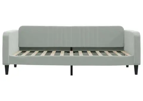 Cadru de pat, gri deschis, 90x200 cm, catifea - 3/5