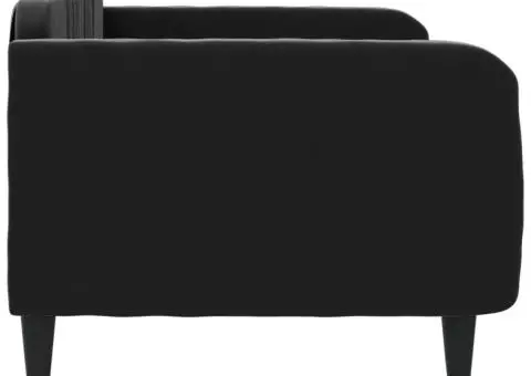 Pat de zi, negru, 90x200 cm, catifea - 4/5