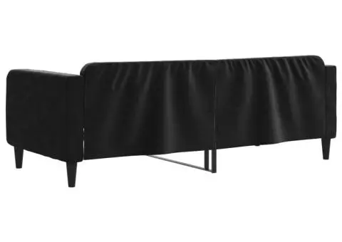 Pat de zi, negru, 90x200 cm, catifea - 5/5