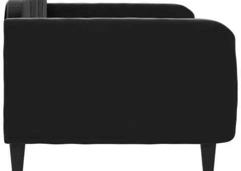 Pat de zi, negru, 90x190 cm, catifea - 4/5