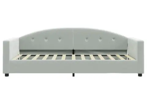 Cadru de pat, gri deschis, 90x200 cm, catifea - 3/5