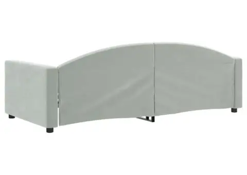 Cadru de pat, gri deschis, 90x200 cm, catifea - 5/5