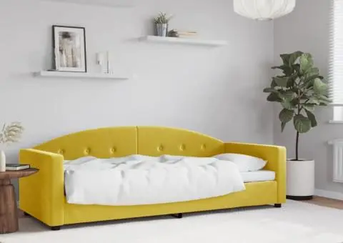 Pat de zi, galben, 80x200 cm, catifea - 1/5