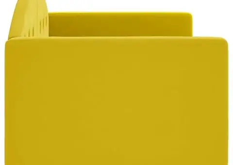 Pat de zi, galben, 80x200 cm, catifea - 4/5