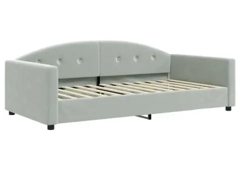 Cadru de pat, gri deschis, 100x200 cm, catifea - 2/5