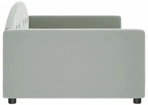 Cadru de pat, gri deschis, 100x200 cm, catifea - 4/5