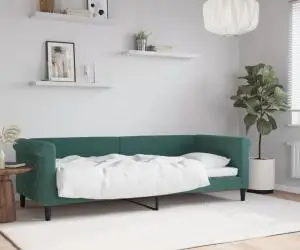 vidaXL Cadru de pat, verde închis, 80x200 cm, catifea