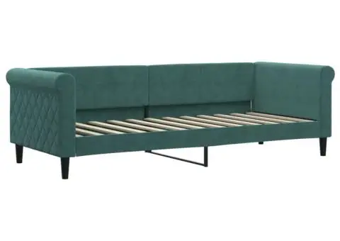Cadru de pat, verde închis, 80x200 cm, catifea - 2/5