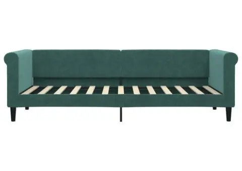 Cadru de pat, verde închis, 80x200 cm, catifea - 3/5