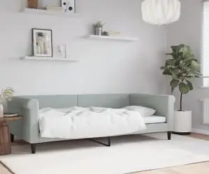 vidaXL Cadru de pat, gri deschis, 100x200 cm, catifea