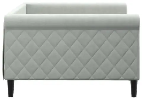 Cadru de pat, gri deschis, 100x200 cm, catifea - 4/5