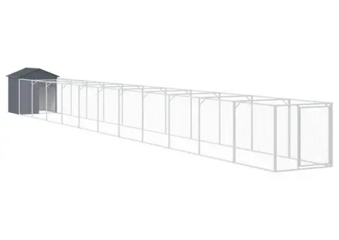 Cușcă câine cu acoperiș antracit 117x1221x123cm oțel galvanizat - 2/5