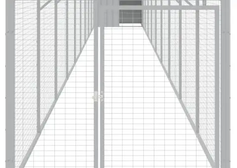 Coteț pui cu incintă gri deschis 117x1017x123cm oțel galvanizat - 3/5