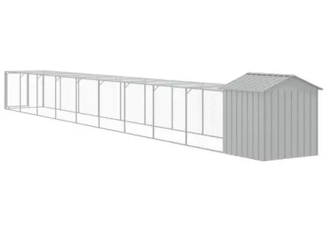 Coteț pui cu incintă gri deschis 117x1017x123cm oțel galvanizat - 5/5