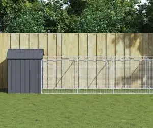 vidaXL Cușcă câine cu acoperiș antracit 117x813x123 cm oțel galvanizat