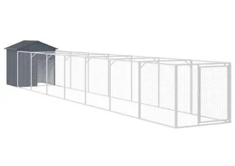 Cușcă câine cu acoperiș antracit 117x813x123 cm oțel galvanizat - 2/5