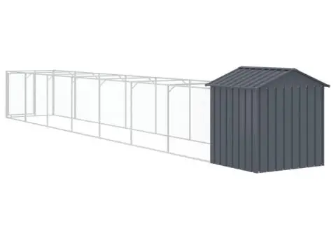 Cușcă câine cu acoperiș antracit 117x813x123 cm oțel galvanizat - 5/5