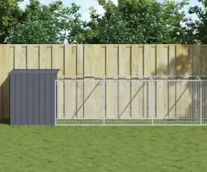 vidaXL Cușcă câine cu țarc antracit 110x1017x110 cm oțel galvanizat