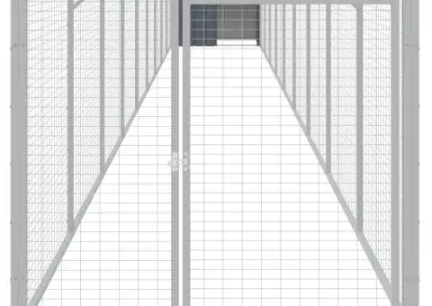 Cușcă câine cu țarc antracit 110x1017x110 cm oțel galvanizat - 3/5