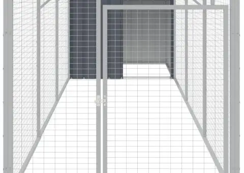 Coteț de pui cu incintă antracit 110x405x110 cm oțel galvanizat - 3/5