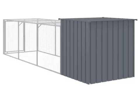 Coteț de pui cu incintă antracit 110x405x110 cm oțel galvanizat - 5/5