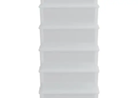 Cutii de depozitare din plastic, 6 buc., 10 L, stivuibile - 3/5