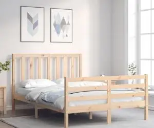 vidaXL Cadru de pat fără saltea, 120x200 cm, lemn masiv pin
