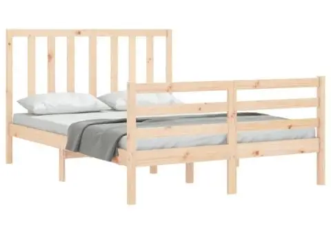 Cadru de pat fără saltea, 120x200 cm, lemn masiv pin - 4/5