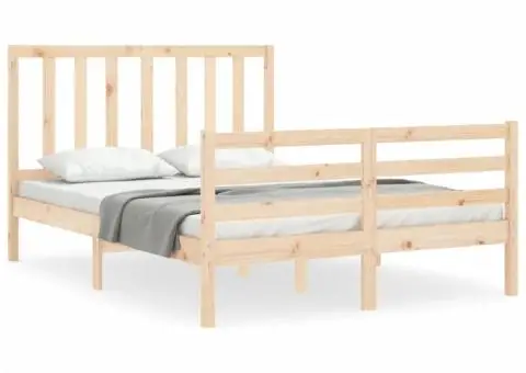 Cadru de pat fără saltea, 140x200 cm, lemn masiv pin - 2/5