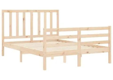 Cadru de pat fără saltea, 140x200 cm, lemn masiv pin - 5/5