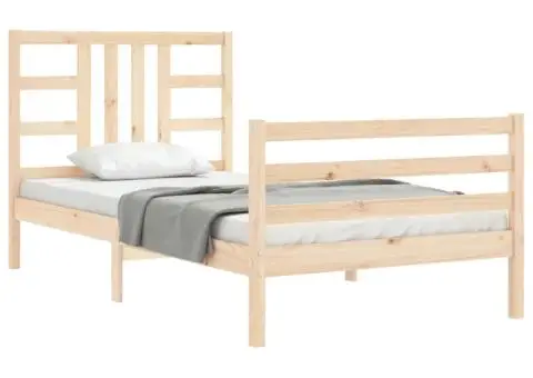 Cadru pat fără saltea, 100x200 cm, lemn masiv pin - 4/5