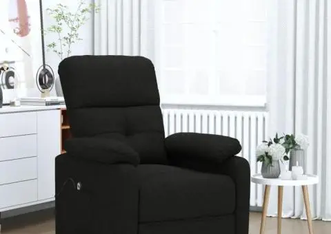 Fotoliu cu ridicare, negru, material textil - 1/5